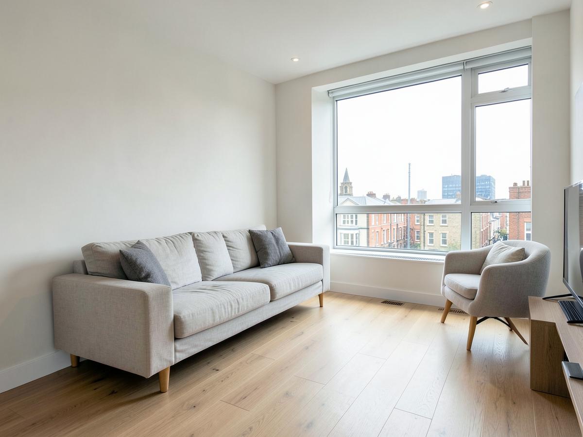 Contemporary serviced apartment living room